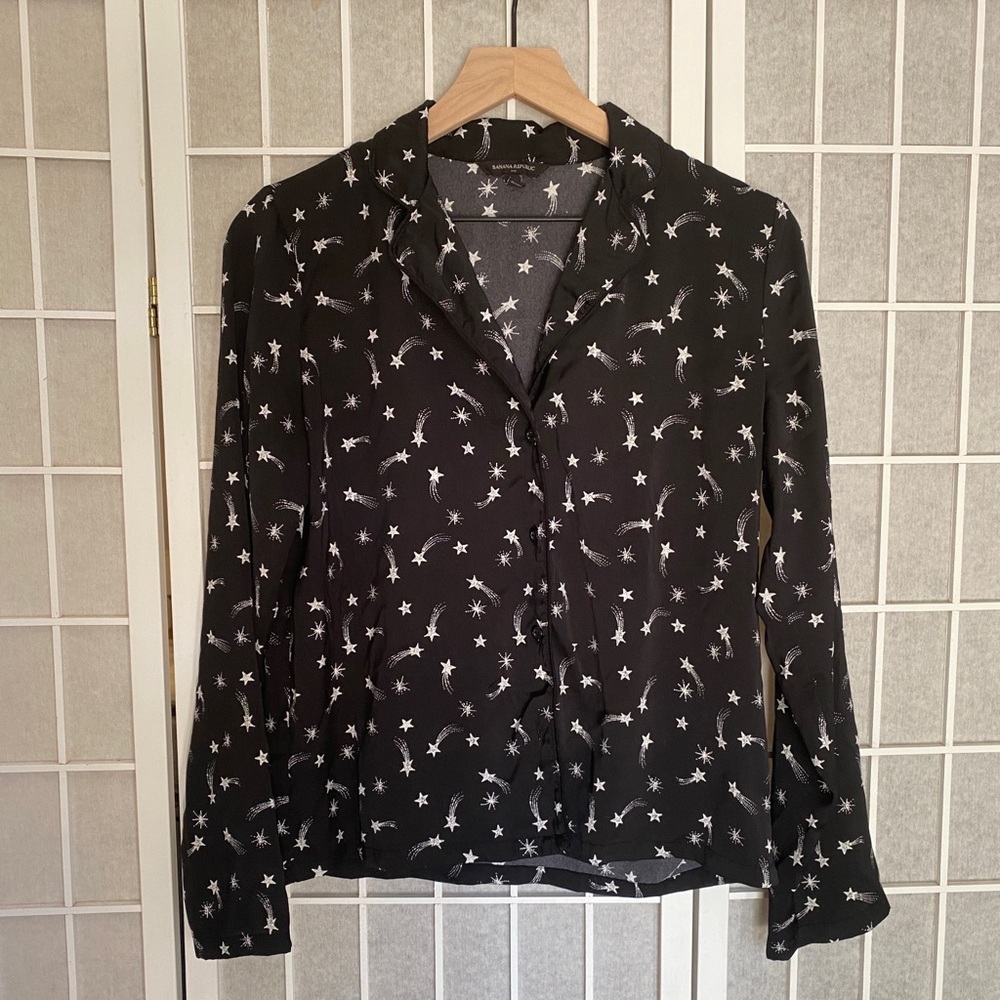 Banana Republic PJ-style satin shirt